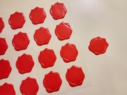 Adesivi in plastica "finta ceralacca" colore rosso