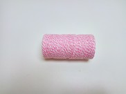 Rotolo di cordina in cotone rosa/bianco