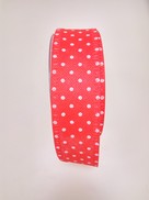 Nastro rosso in tnt a pois bianchi