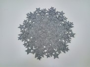 Centrino in feltro 3 mm colore grigio nuvolato intagli "stelle" piccolo