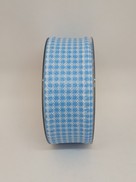 Nastro azzurro in tnt a quadretti bianchi
