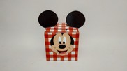 Scatola cubo "Mickey" rossa a quadretti