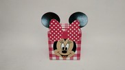 Scatola cubo "Minnie" fucsia a quadretti