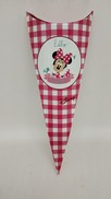 Scatola cono "Minnie" fucsia a quadretti