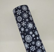 Feltro blu notte stampa Fiocchi di neve bianchi