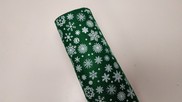 Feltro verde stampa Fiocchi di neve bianchi