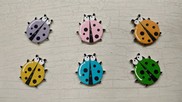 Set Bottoni in legno "Coccinelle" assortiti 6 pezzi