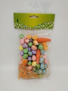 Set Uova colorate "multicolor" piccole con due carotine e paglietta