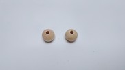 Perla in legno colore naturale piccola 2 fori