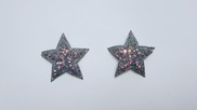 Stella in tessuto colore grigio con glitter irridescenti