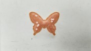 Farfalla in tessuto paillette colore arancione