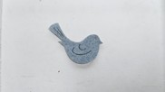 Uccellino in feltro colore blu carta di zucchero nuvolato
