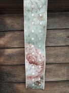 Nastro in tessuto fiori di primavera colore mint