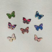 Set Bottoni in legno "Farfalle multicolor" assortiti 8 pezzi