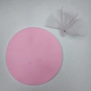 Velo tondo in tulle colore rosa chiaro