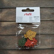 Set foglie in legno colori assortiti 6 pezzi