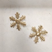 Fiocco di neve in tessuto effetto metal colore oro