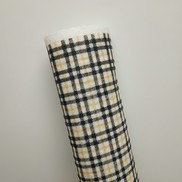 Feltro avorio design Tartan nero/ giallo oro