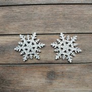 Fiocco di neve in feltro glitter colore argento