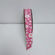 Nastro in tessuto "Bouquet Fiori" colore rosa/fucsia