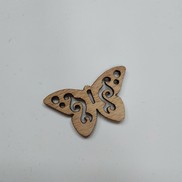 Farfalla in legno "ricami" colore naturale scuro